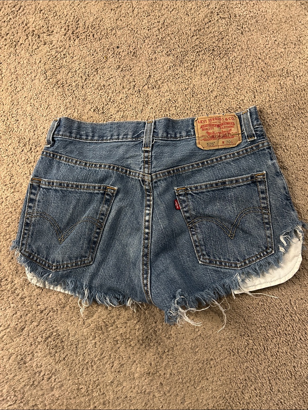 Levi's Distressed Bleached Denim Shorts - Blue - Picture 2 of 3